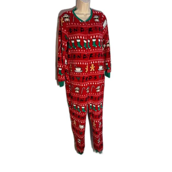 FRIENDS Fleece One Piece Pajama Onesie M (8-10) - Picture 1 of 4